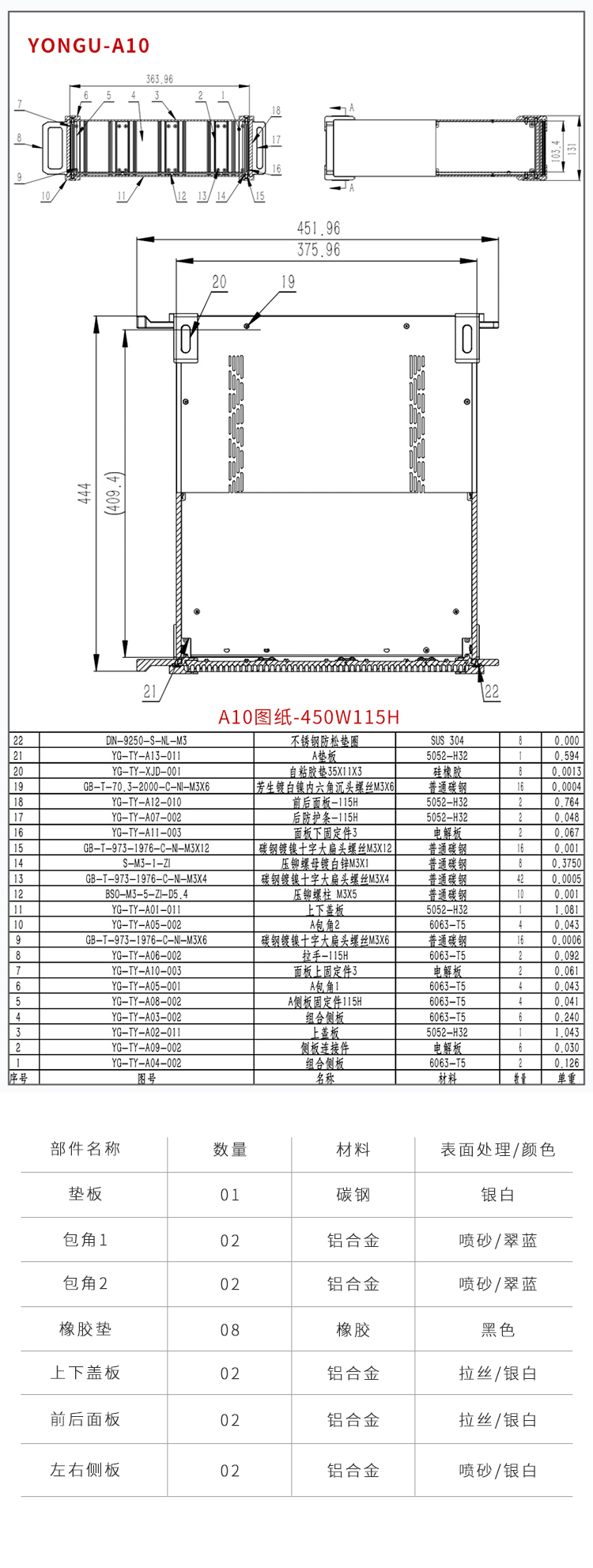 医疗仪器铝合金机箱