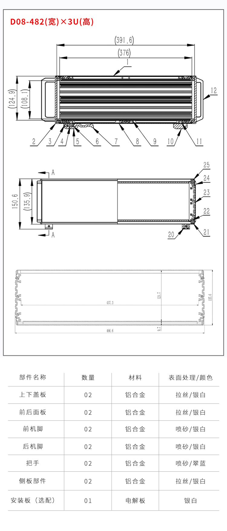 实验室仪器铝合金机箱