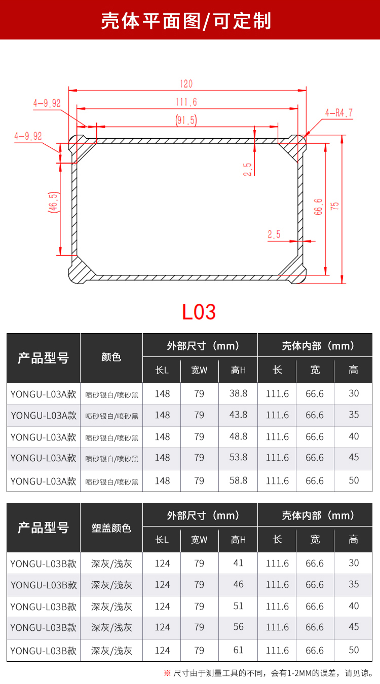 仪表设备防水铝合金外壳