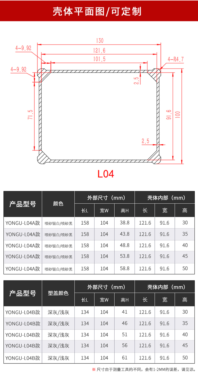 电子设备防水铝外壳