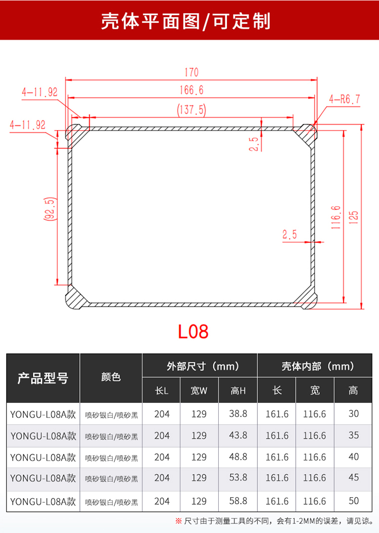 PCB板防水铝外壳